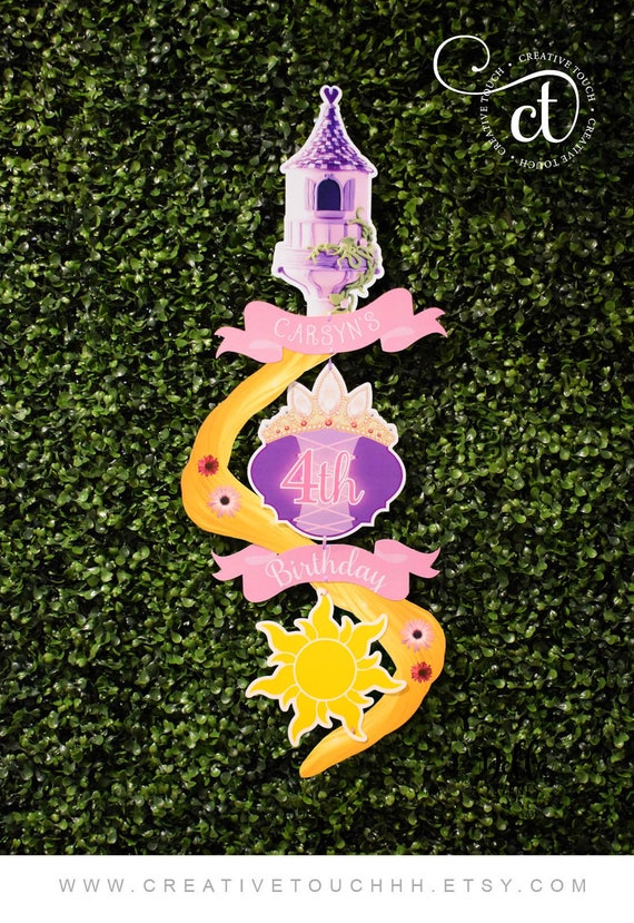 Rapunzel Welcome Sign, Hanging Door Sign, Birthday Party, Decoration, Banner, Greetings, Tangled, Disney Princess Il_570xn