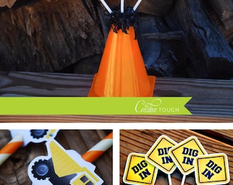 Construction Centerpieces, Construction, Tools, Dump Truck, Boy Party, Construction Birthday, Party Package (#1)