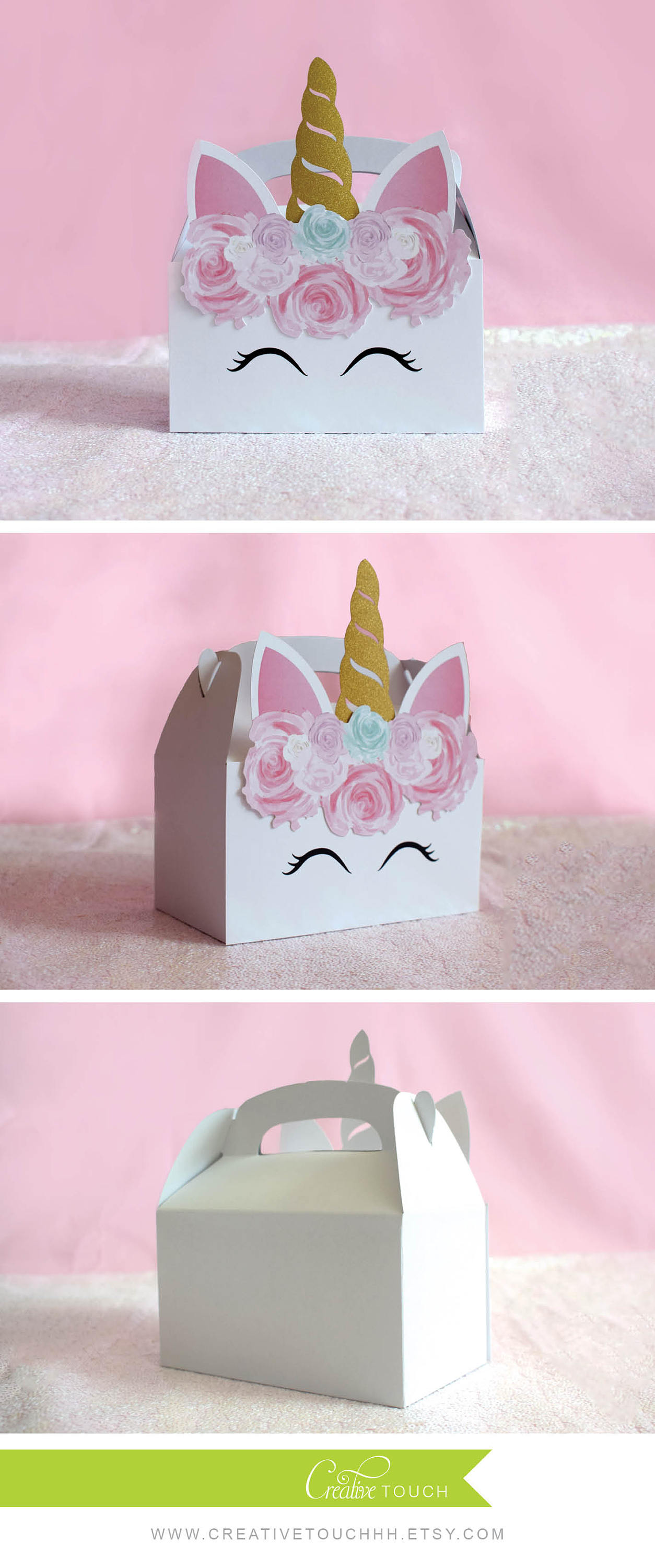 Unicorn  Favor, Unicorn Gable Box, Unicorn Favor Bag, Unicorn Favor B…