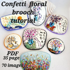 Tutorial di argilla polimerica: spilla floreale con coriandoli