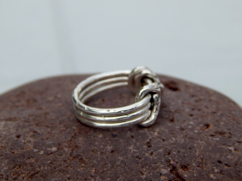 Three Tier Fine Silver Ring size 4 1/2 Silver Statement - Etsy