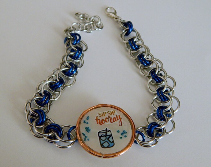 Golf Ball Marker Ankle Bracelet, Golf Accessories, Golf Jewelry, Blue