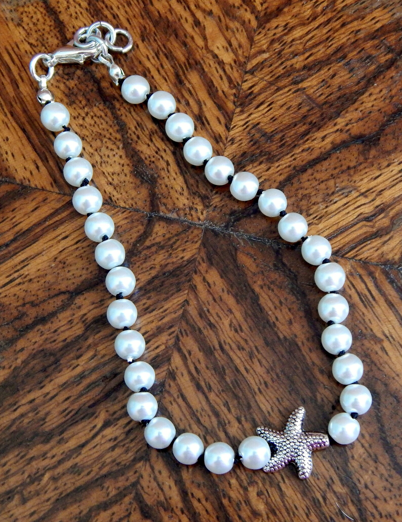 Knotted Glass Pearl Ankle Bracelet Pearl Anklet 6mm Glass Etsy