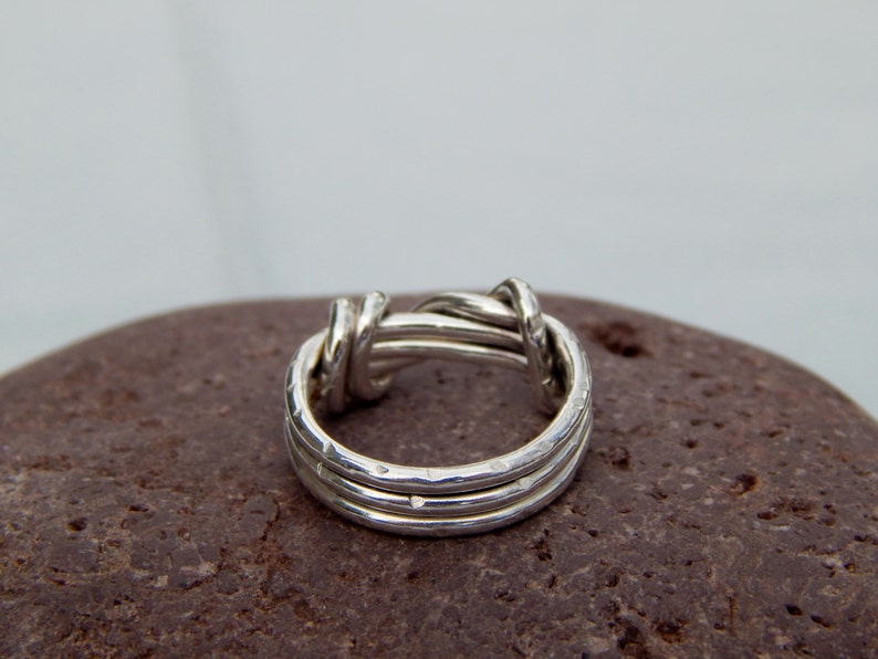 Three Tier Fine Silver Ring size 4 1/2 Silver Statement - Etsy
