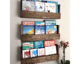 Kids Room Wall Hanging Book Shelf Nursery Book Shelves Etsy