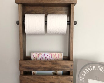 Toilet Paper Holder Free Standing Bathroom Magazine Rack Etsy