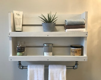shelf with towel bar etsy