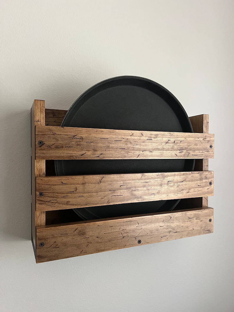 Restaurant Distressed Serving Trays Holder Wall Mounted Tray Etsy