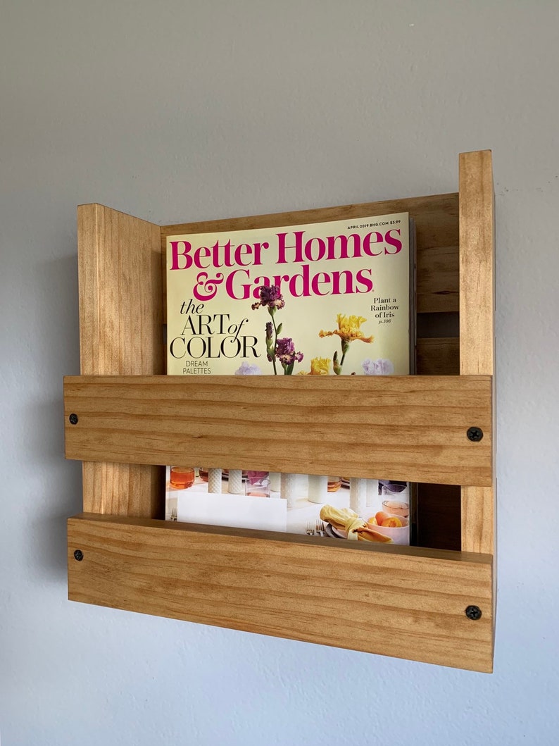 Magazine Holder Office Paper Organizer Wall Mounted Recipe Etsy