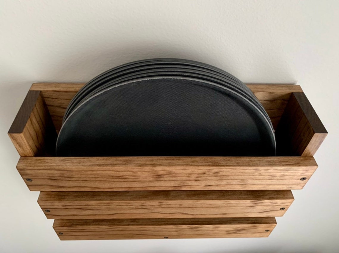 Serving Trays Holder Wall Mounted Tray Storage for Etsy