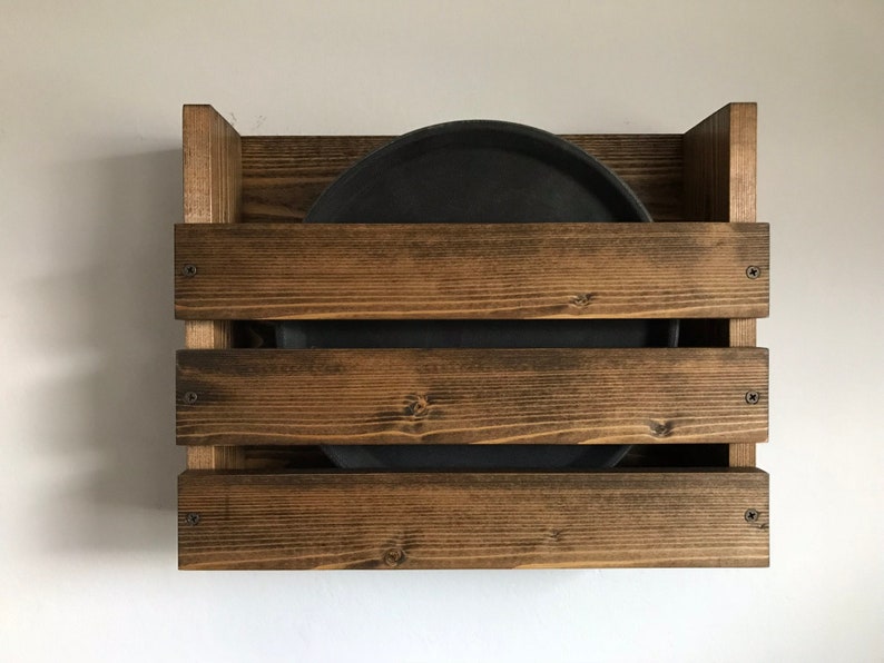Restaurant Serving Trays Holder Wall Mounted Rustic Wood Rack Etsy