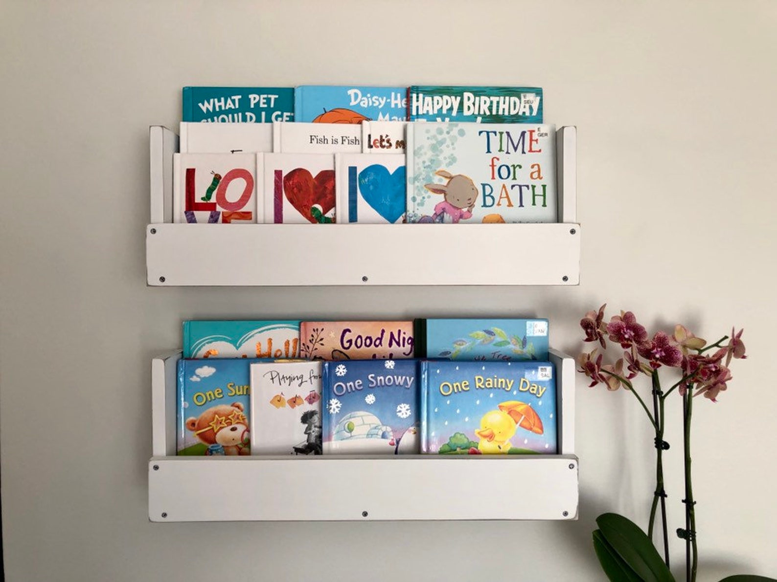 Kids Nursery Bookshelves Wall Mounted Bookshelf Wall Mounted Etsy