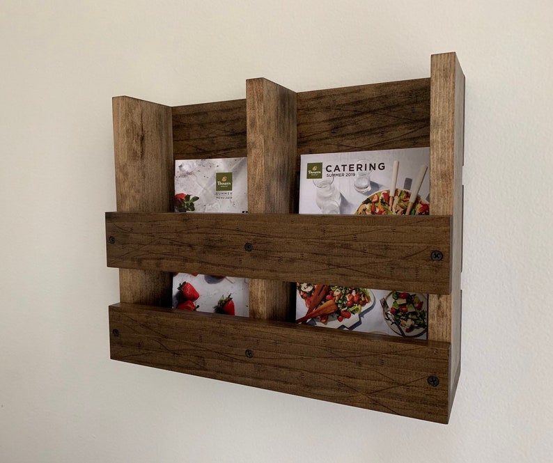 Wall Mounted Double Menu Holder for to Go Menus Menu Rack Etsy