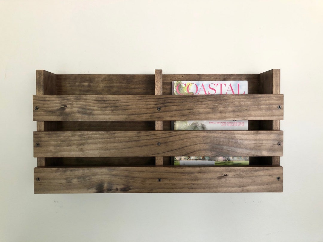 Double Magazine Holder Wall Mounted Shelf,magazine Storage Office Paper