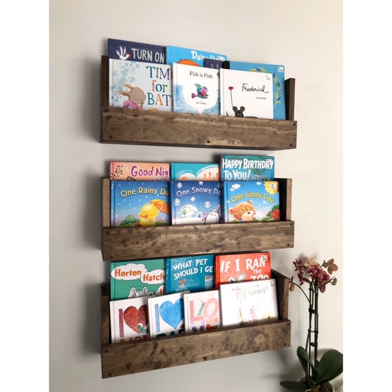 Kids Room Wall Hanging Book Shelves Nursery Set - Wooden Book Shelves Wall Mounted