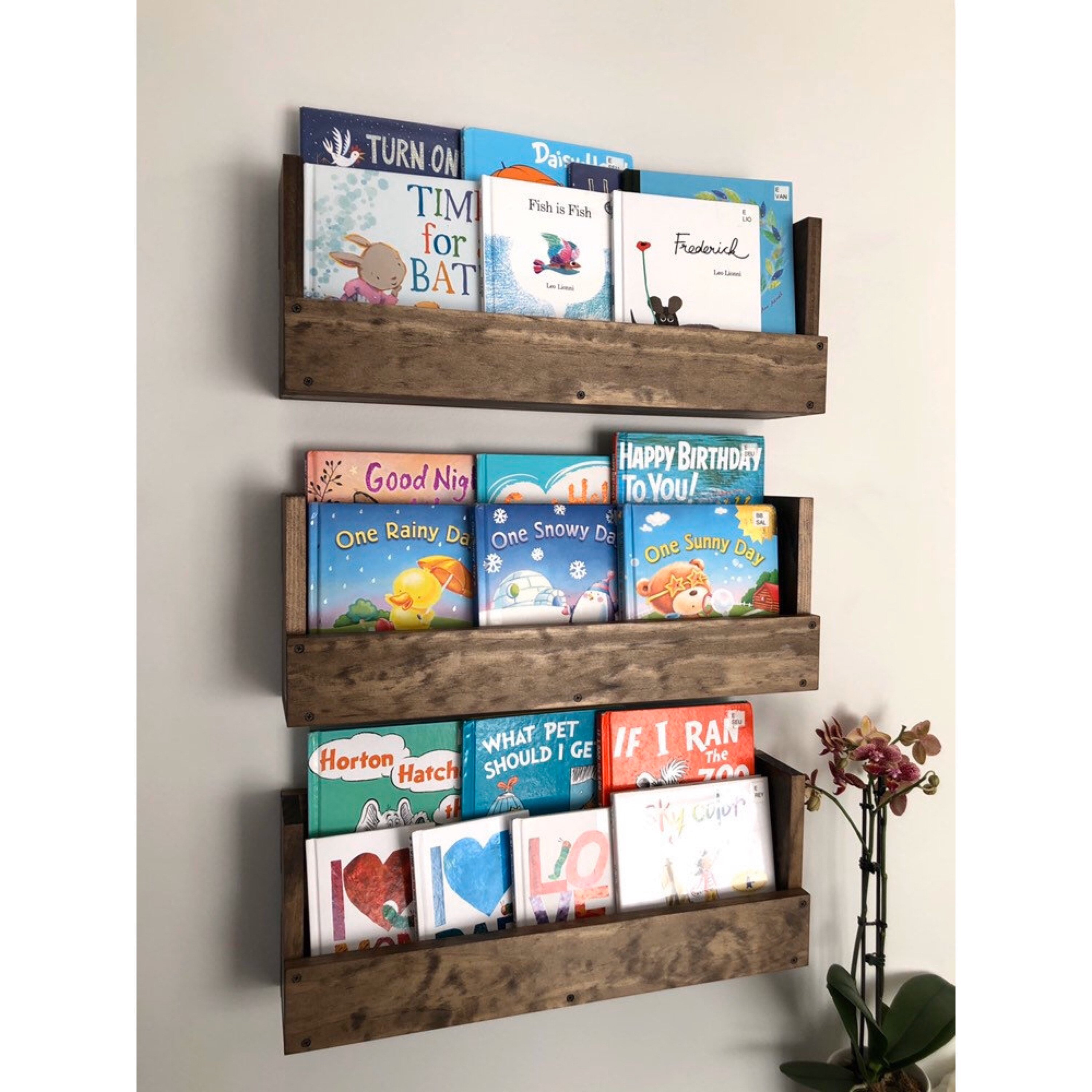 Kids Room Wall Hanging Book Shelves Nursery Book Shelves Set Etsy
