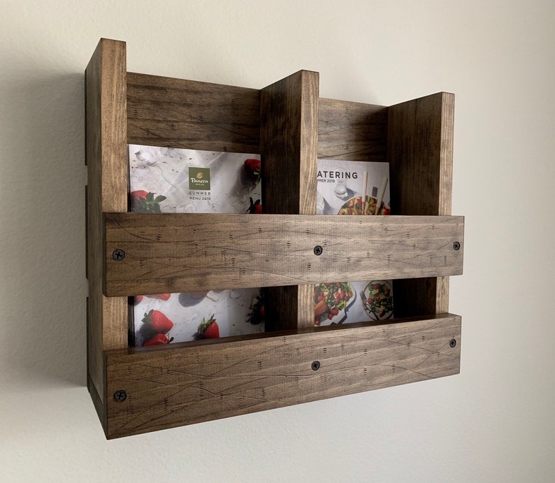 Wall Mounted Double Menu Holder for to Go Menus Menu Rack Etsy