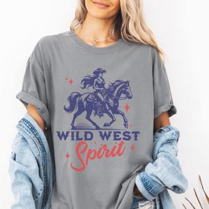Wild West Spirit Shirt, Cowboy Tee, Western Graphic Tee, Rodeo Shirt, Country Music Style, Vintage Wild West Apparel