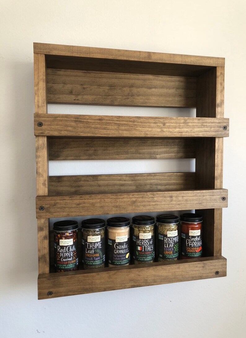 Wall Mounted Spice Rack Gift Item For Her Kitchen Spice Etsy