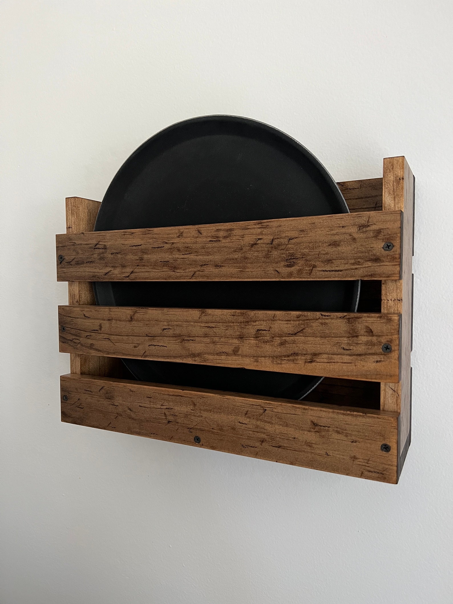 Restaurant Distressed Serving Trays Holder Wall Mounted Tray Etsy