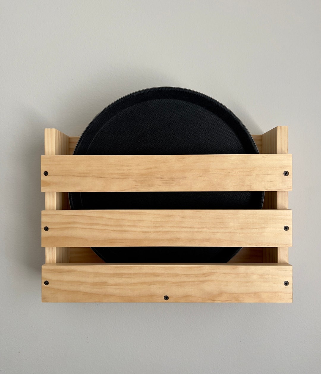 Serving Trays Holder, Wall Mounted Tray Storage for Restaurants, Wood