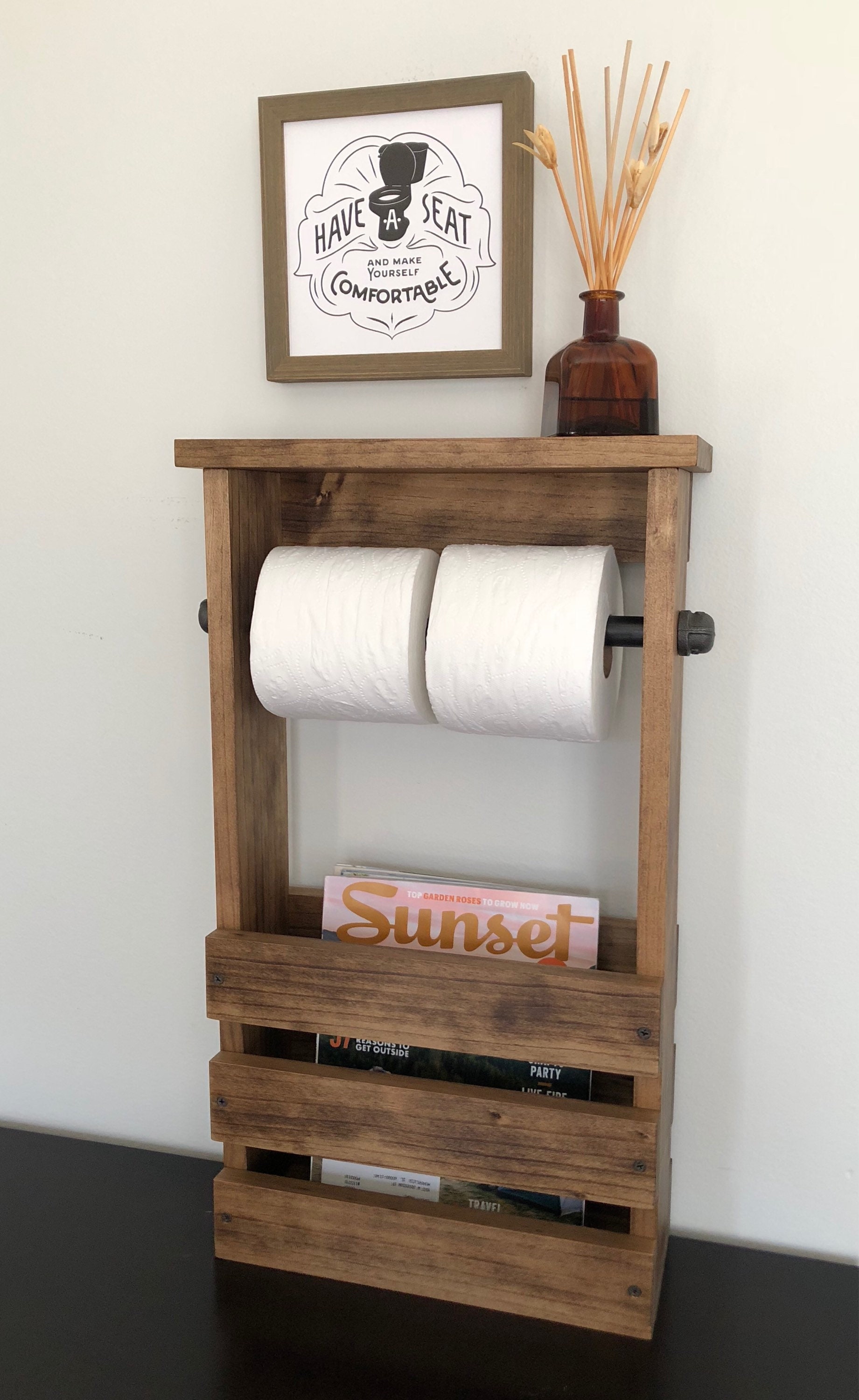 New Primitive Country STAR TOILET PAPER HOLDER MAGAZINE RACK Floor Stand New Primitive Country STAR TOILET PAPER HOLDER MAGAZINE RACK Floor Stand