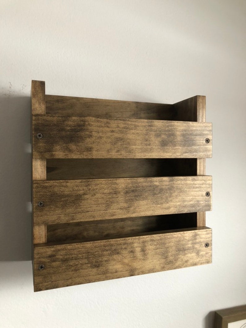 Bathroom Magazine Holder Wall Hanging Rack Rustic Modern Etsy