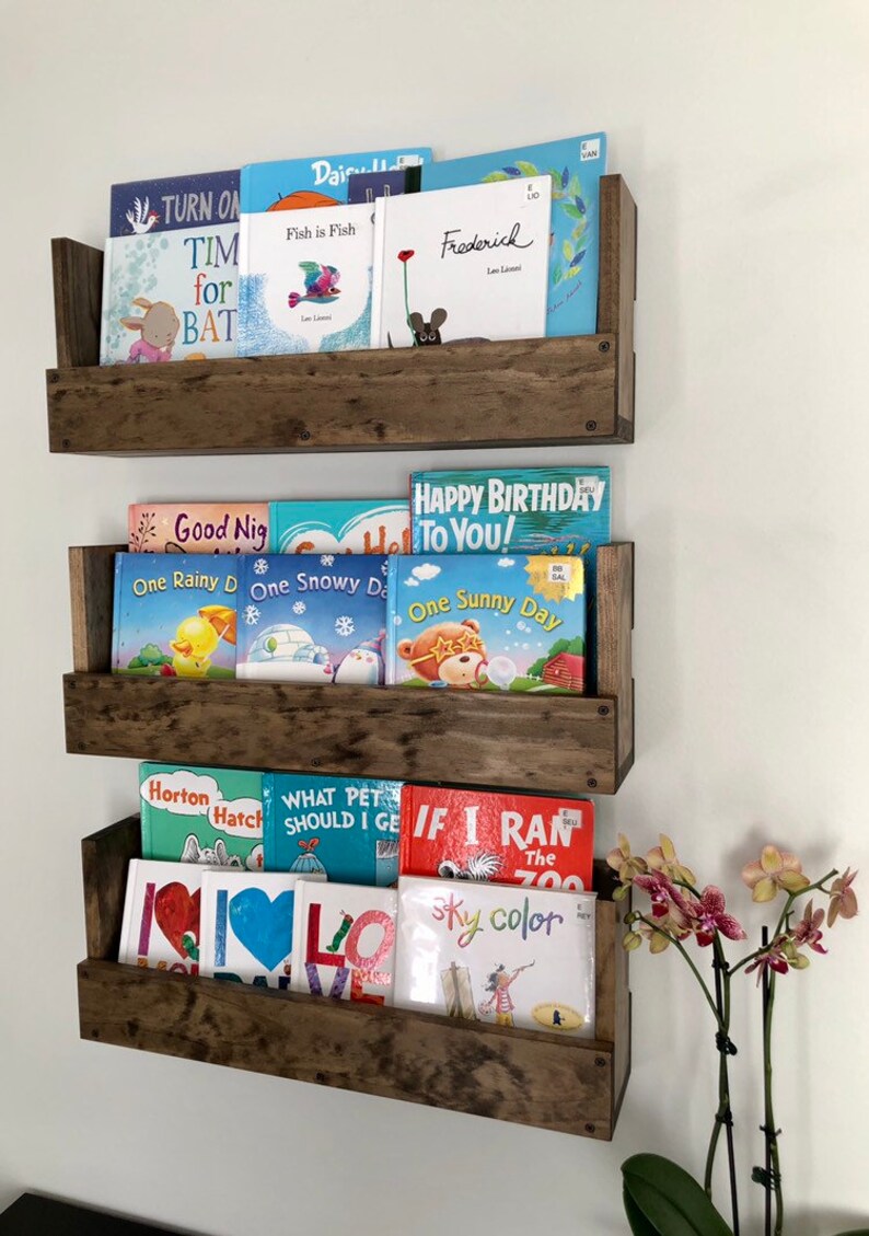Kids Room Wall Hanging Book Shelves Nursery Book Shelves Set Etsy