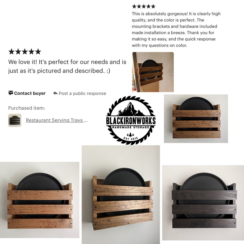 Serving Trays Holder Wall Mounted Tray Storage for Etsy