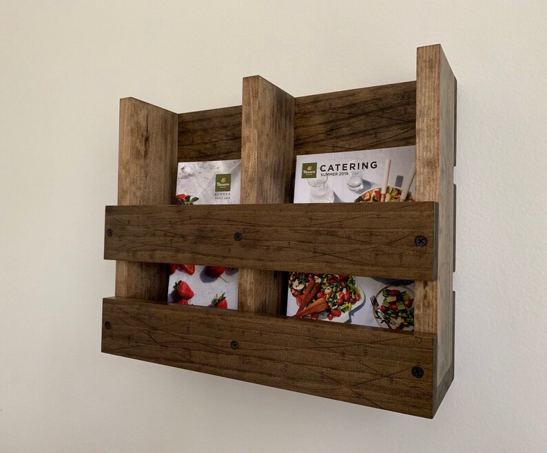 Wall Mounted Double Menu Holder For To Go Menus Menu Rack Etsy
