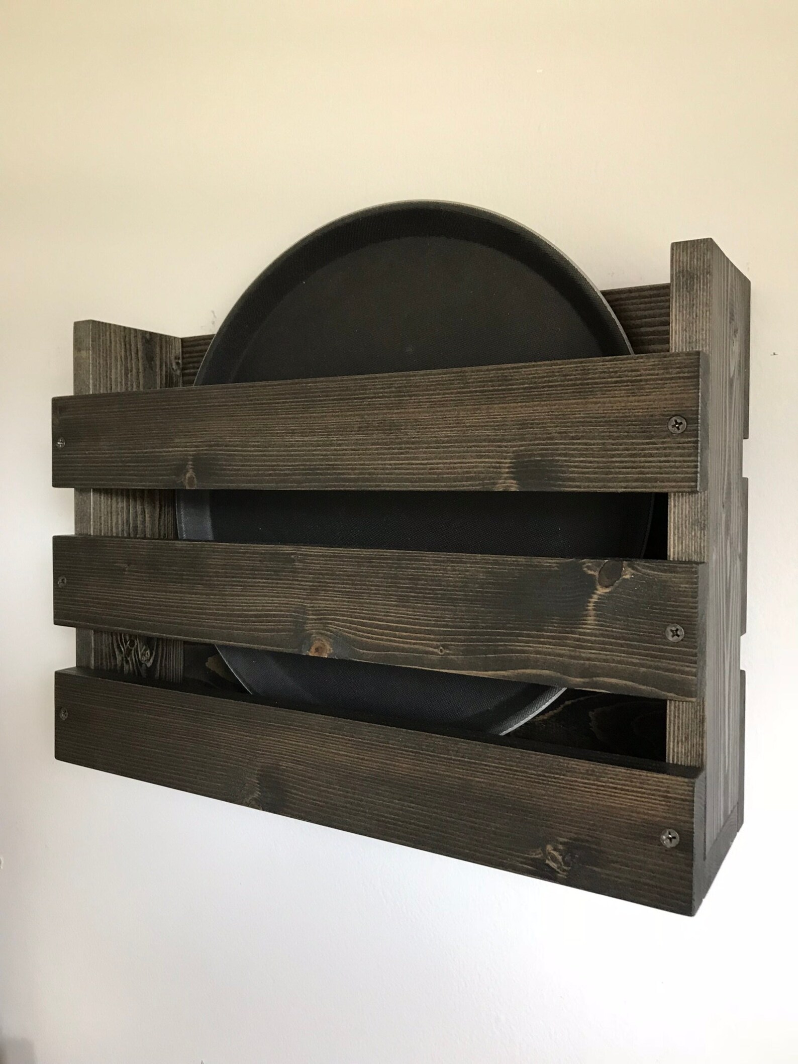 Restaurant Serving Trays Holder Wall Mounted Rustic Wood Rack Etsy