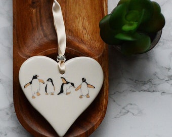 Penguin Ceramic Heart