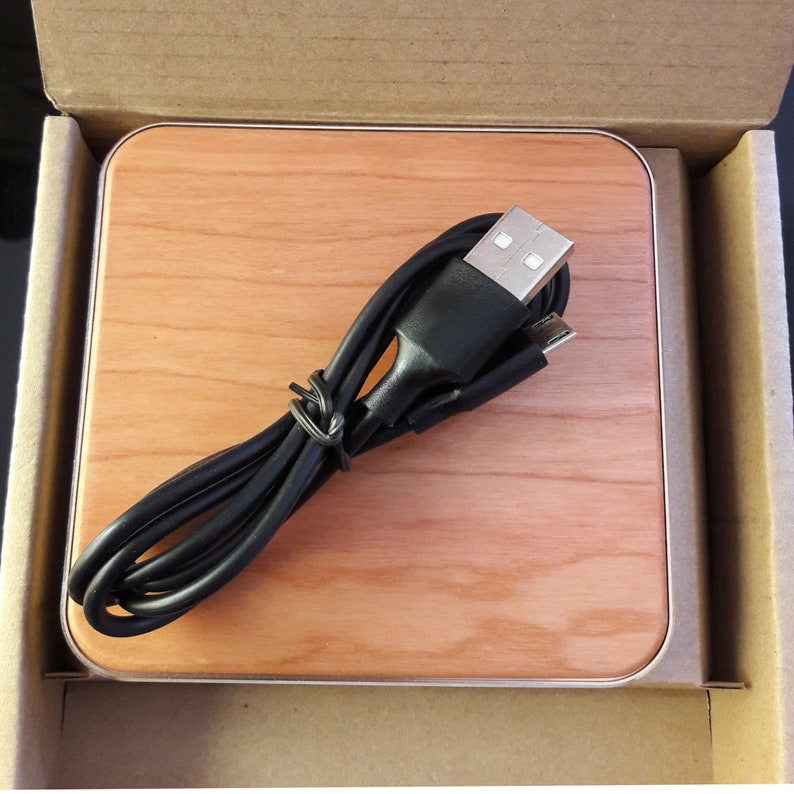 Wireless Charging Station Desk Pad QI Wooden Phone Charger Etsy