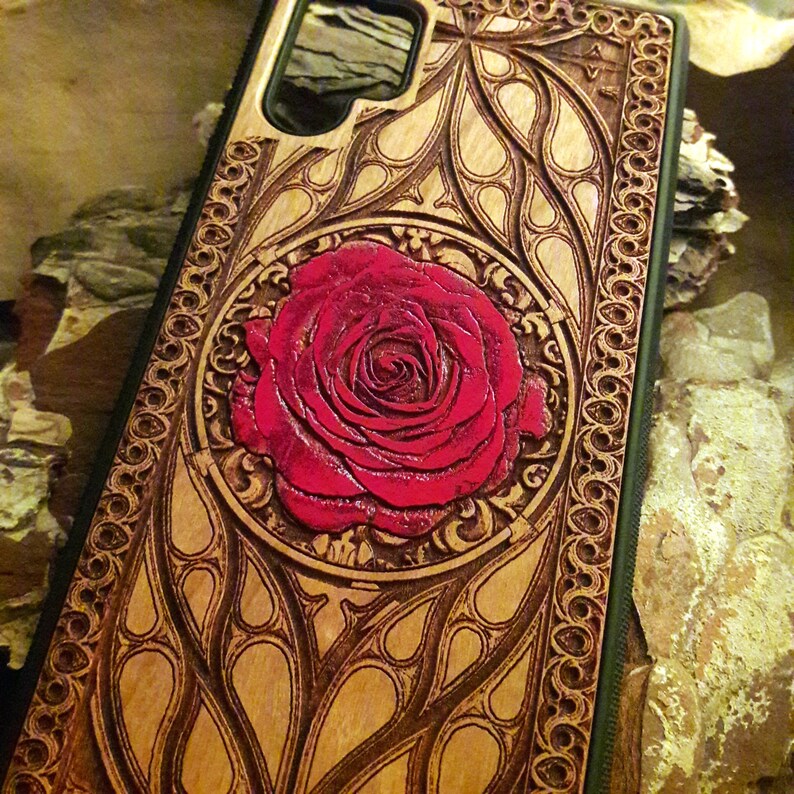 Red Rose Phone Case Iphone Case Gift for Her Wood Iphone 13 Etsy