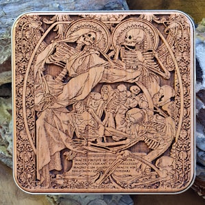 Unique Birthday Gift for Him Tech Lover Accessory | Wood Wireless Charger | Gothic Art Laser Engraved | Gadget for Men, Boyfriend, Husband