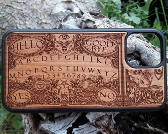 iPhone 17 16 15 & Galaxy S26 S25 S24 Ouija Board Wood Phone Case