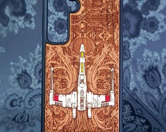 Custodia in legno dipinta a mano per iPhone 17 16 e Galaxy S26 S25