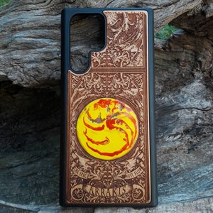 Arrakis Wood Phone Case Hand-Painted – Sci-Fi Dune Art for iPhone 16, 15, 14, 13, 12, 11 Pro Max & Galaxy S25, S24