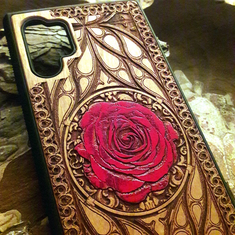 Red Rose Phone Case Iphone Case Gift for Her Wood Iphone 13 Etsy