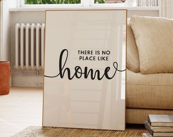 There is no place like home print, Printable wall art, Downloadable home signs, Digital prints, Home quotes art print, Quotes Home Decor