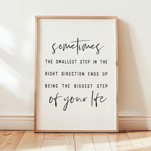 Positive quote wall art printable with motivational typography design, uplifting digital poster for home or office decor.