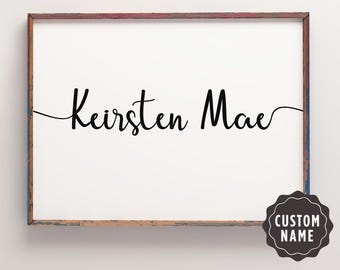 Lámina decorativa infantil con nombre personalizado, estilo minimalista para la habitación del bebé (descarga digital).