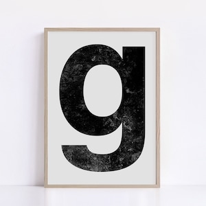 Póster del alfabeto personalizado, arte de pared personalizado imprimible, impresiones artísticas con letras grandes, arte de descarga digital, regalo de inauguración de la casa personalizado, sala de estar