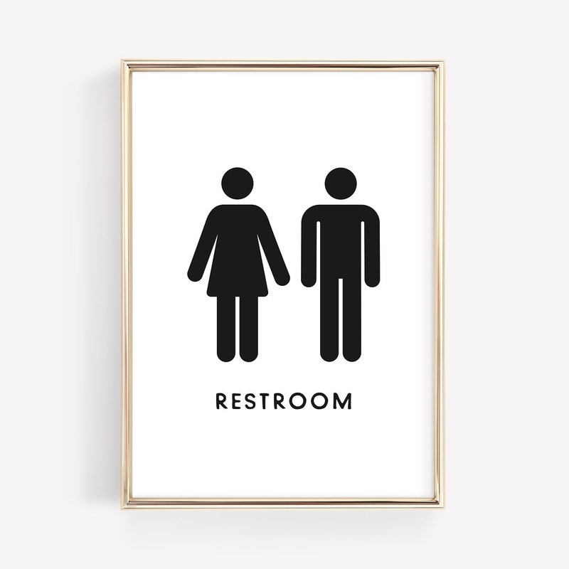 Unisex Bathroom Signs Etsy