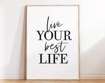 Art mural motivant - impression de citations de la vie moderne (téléchargement numérique)