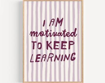 Motivierende Wandbilder für Schüler zum Ausdrucken, Poster mit positiven Affirmationen für das Klassenzimmer (Digitaler Download)