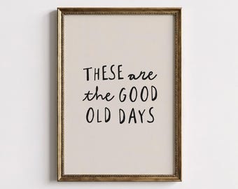 Diese guten alten Zeiten – Digitaler Download, Retro-Kinderzimmerbild, Minimalistische Wanddekoration für die Familie