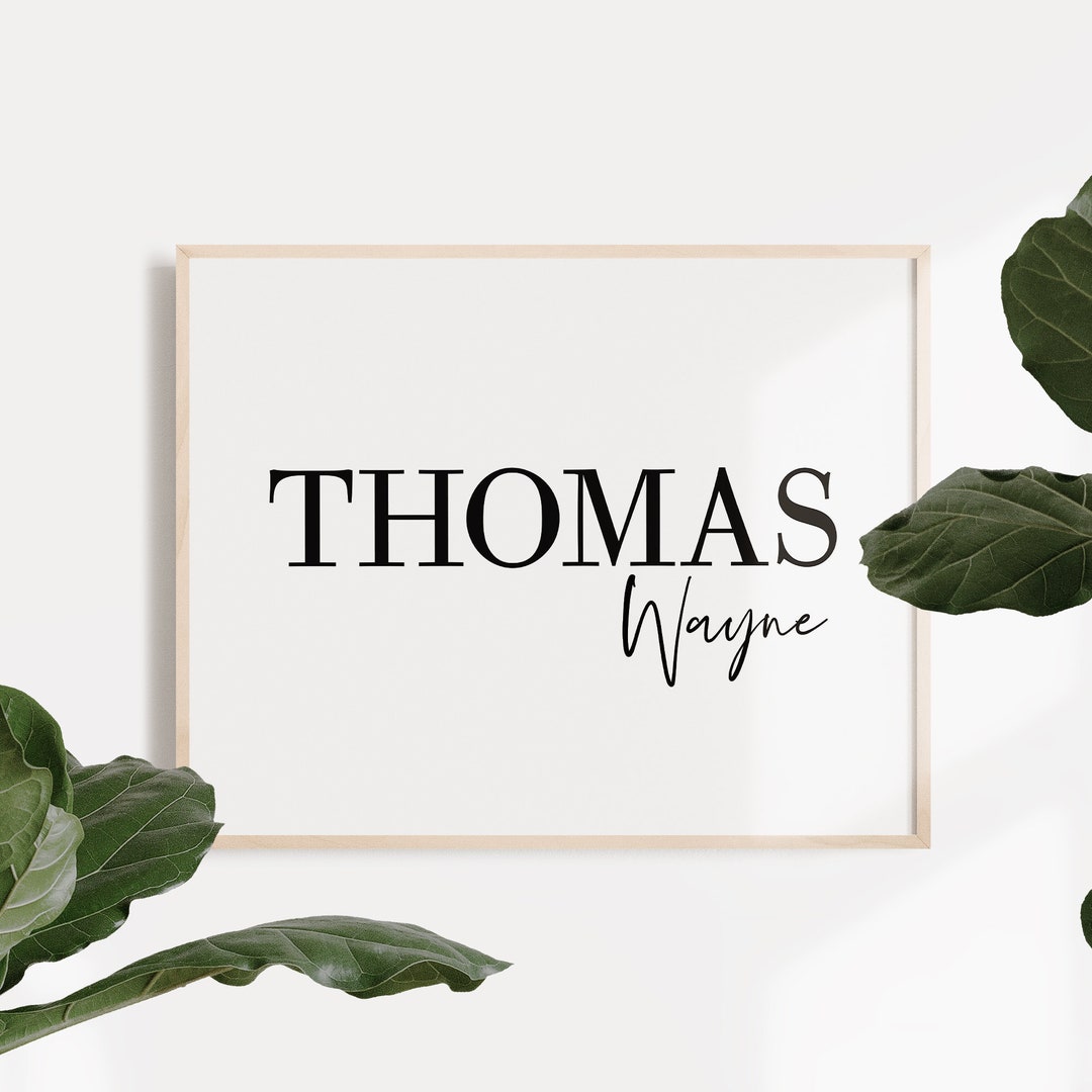 Personalized Nursery Name Print Custom Baby Name Wall Art, Nursery