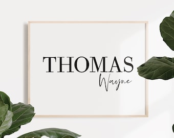 Personalized Baby Name Nursery Print, Custom Wall Art (Digital Download)