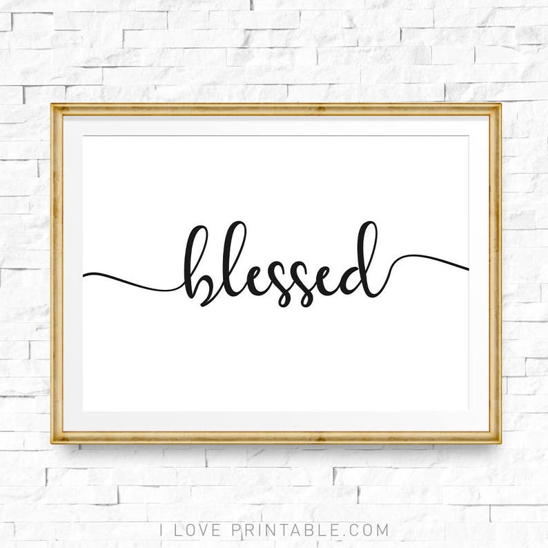 Blessed wall art Printable Art Farmhouse sign Home decor | Etsy